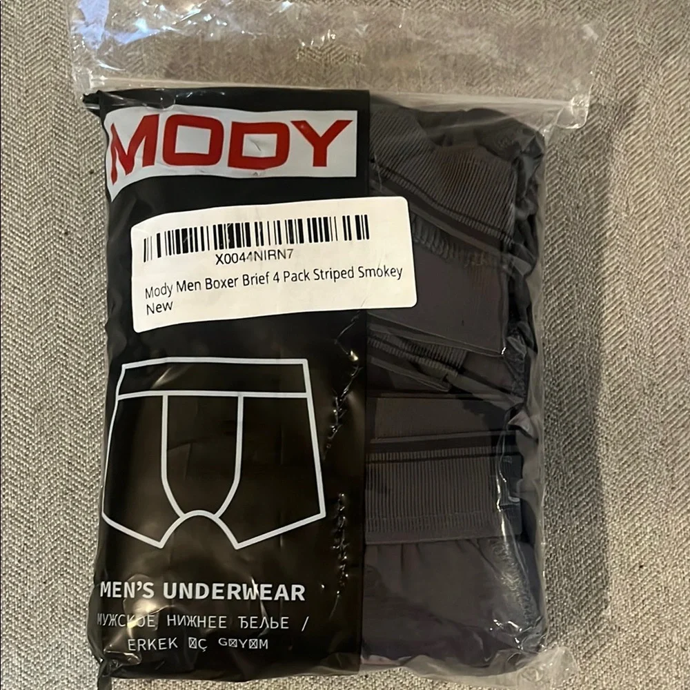 Mody Men's Boxer Briefs  4 Pack Striped Smokey Grey  size XXXL - 3X Large